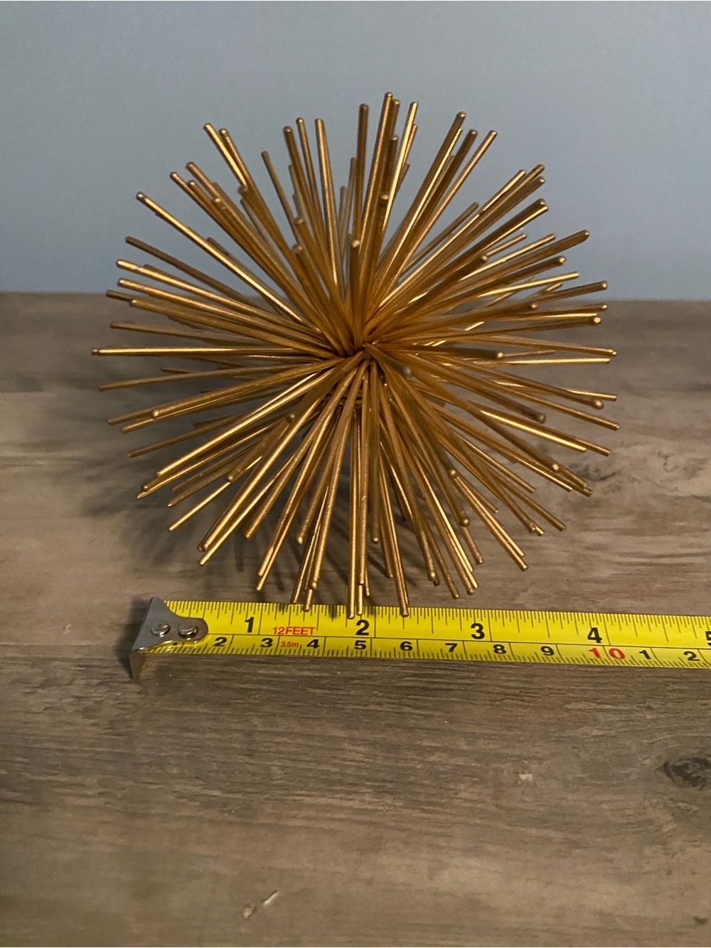 Metal Decorative‎ Starburst Ball, 5” Gold Sphere Decor, Spiky Star Burst - Picture 7 of 7